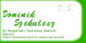 dominik szekulesz business card